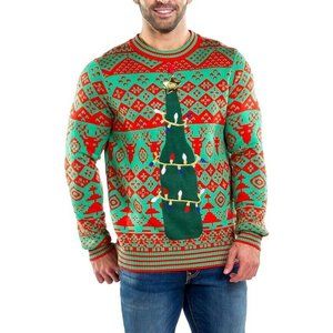 Tipsy Elves Beer Bottle Opener Tangling Lights Christmas Sweater ( M )